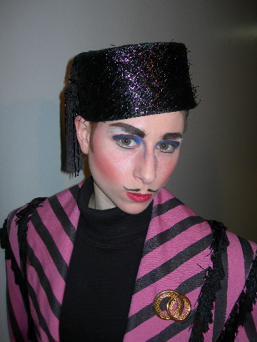 Wendy in theatrical makeup as the "Frenchman"